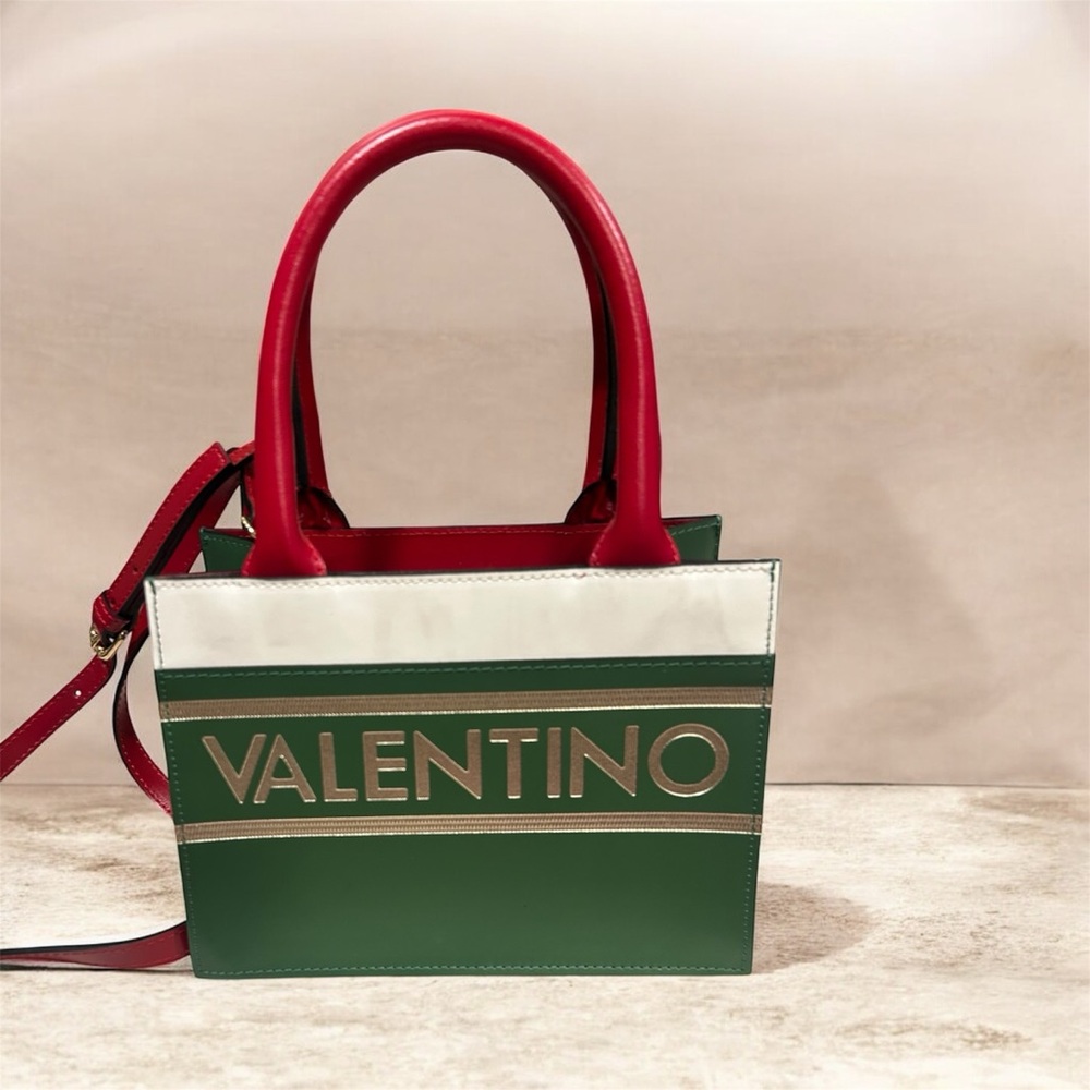 Valentino Red and Green Tote Bag